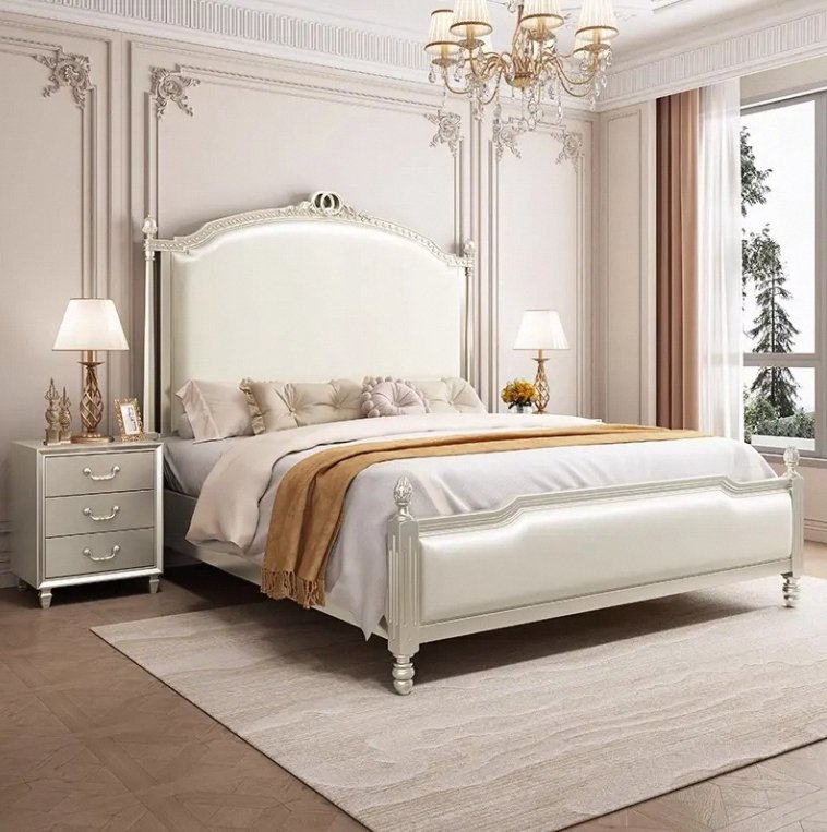Modern Leather Queen King Bed Luxury Hotel