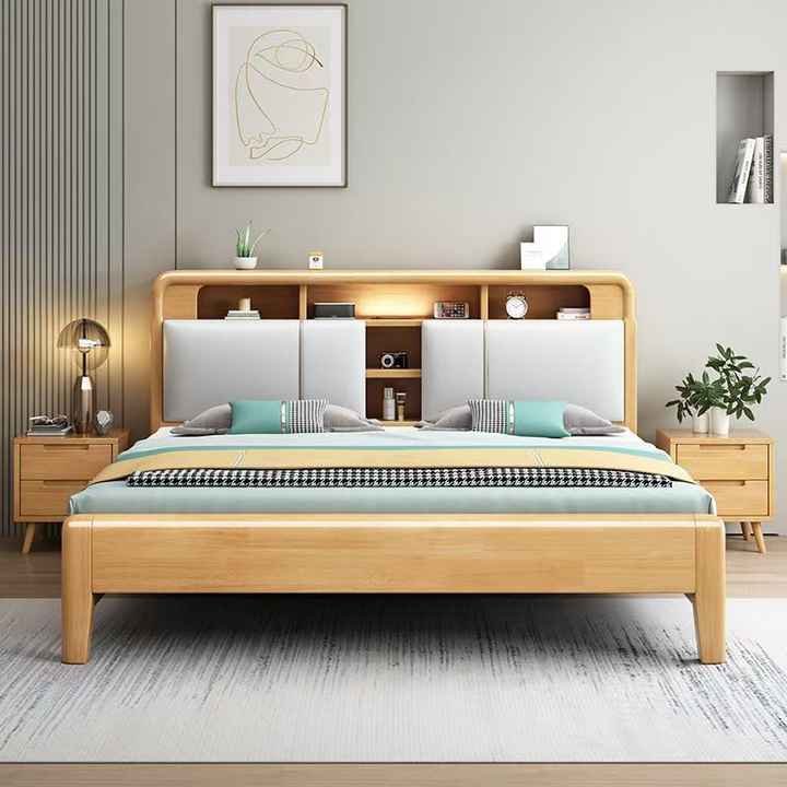 Modern Single Queen Size Solid Wood Bedframe
