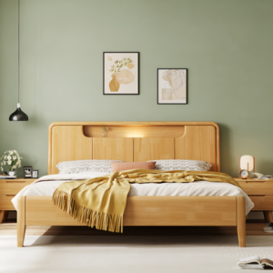 Lanmeng Island Hot Selling Luxury Solid Wood Double Bed King Size Storage Drawers Modern Apartment's Multi-Functional Wooden Bedroom Furniture