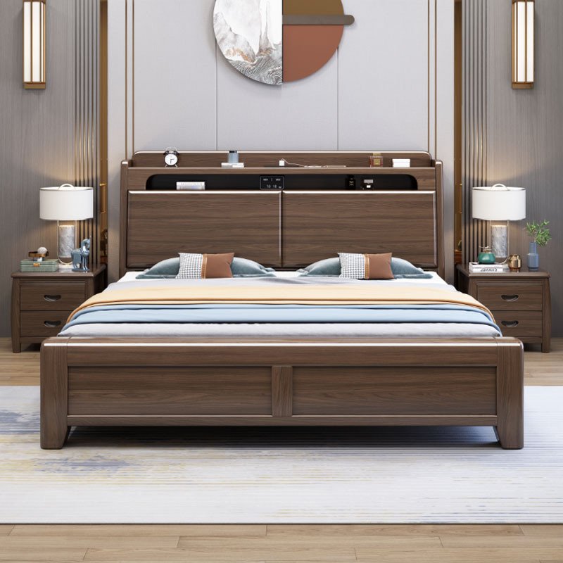 Modern Simple Solid Wood Double Bed King-Size