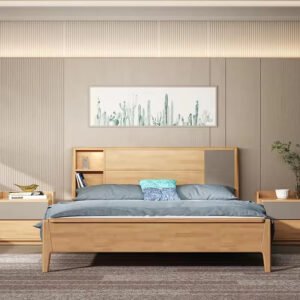 Lanmeng Island Modern King-Size Solid Wood Double Bed with Storage Drawer Multi-Functional Bedroom Furniture Hot Sale for Adults Manufacturers