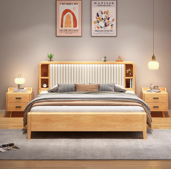 Multi-Functional Modern Comfortable King Size Solid Wood