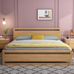 Lanmeng Island Modern Luxury King-Size Bedroom Furniture Set Manufacturer's Simple Solid Wood Double Bed Minimalist Design Storage Features