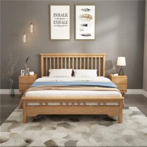 Lanmeng Island European Simple Modern Double Wedding Bed Frame King Size Solid Wood with Storage for Bedroom Multi-Functional Manufacturer