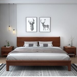Lanmeng Island Manufacturers Modern Design Solid Wood Platform Bed Frame Traditional Multi-Functional Storage for King Queen Apartment Bed