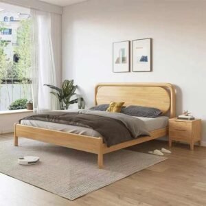 Lanmeng Island Modern Design Solid Pine Wooden Bed Frame with Drawers Multi-Functional Storage Factory Sale at Low Price for Bedroom