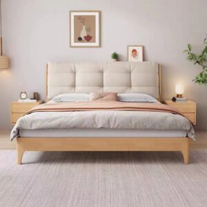 Lanmeng Island Luxury Modern King-Size Solid Wood Platform Bed Nordic Style Multi-Functional Bedroom Furniture with Storage Manufacturer