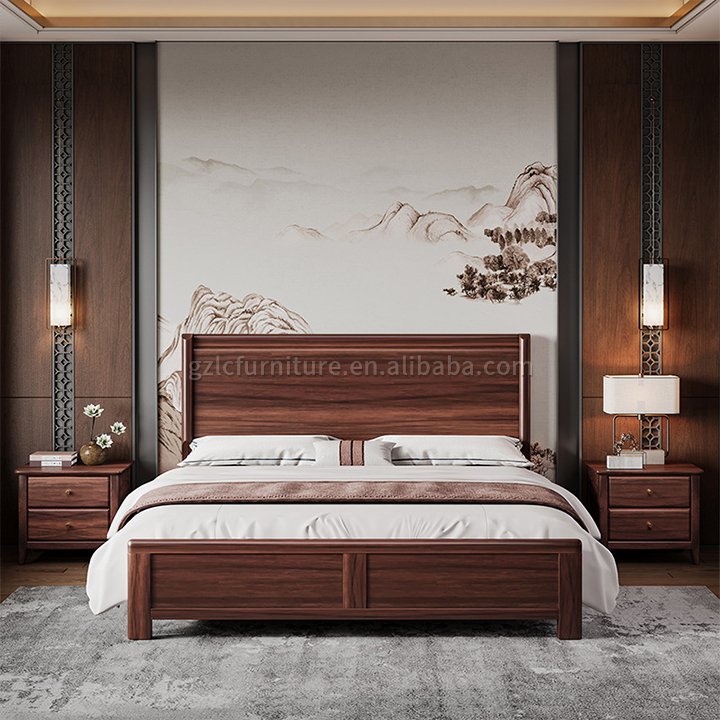 Lanmeng Island Luxury Modern Design King Size Bed Frame Storage for Villas Bedrooms Whole House Wooden Furniture Storage Bedrooms Factory Price