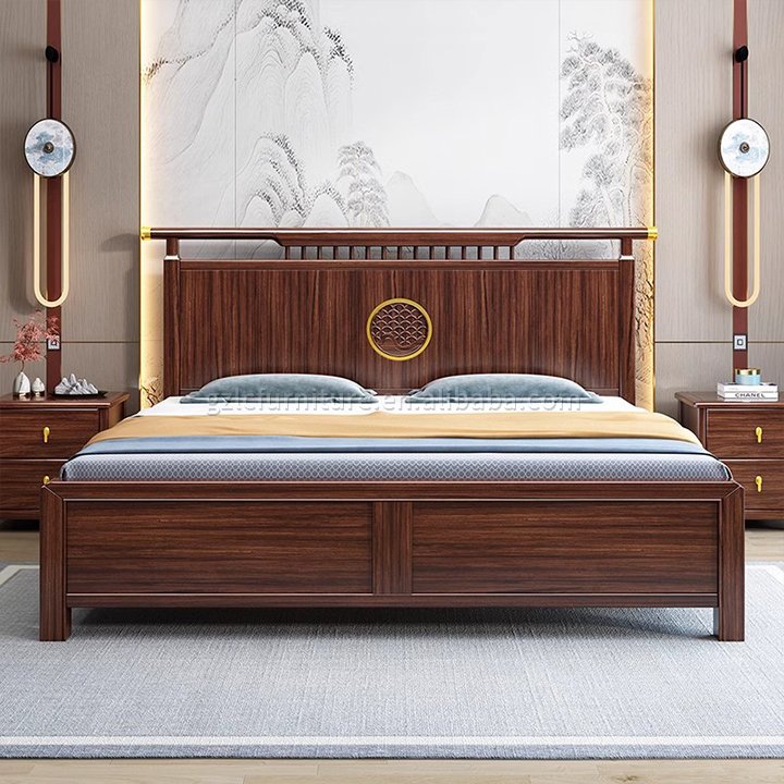 Lanmeng Island Luxury Modern Design King Size Bed Frame Storage for Villas Bedrooms Whole House Wooden Furniture Factory Price Storage Bedrooms