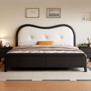 Lanmeng Island Modern Style King Size Beds Frame Solid Wood Double Bed with Multifunctional Storage for Hotels Manufactured Bedroom Furniture