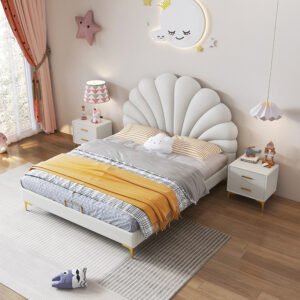 Lanmeng Island 2025 Hot King Size Modern Double Bedroom Furniture Full Solid Wood Frame Leather Bed with Soft Upholstery for Kids Adults