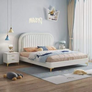 Lanmeng Island Factory Sales Double Bed & Bedroom Furniture Set Luxury Kids' Wooden Bedding with Cute & Funny Design Upholstered Comfortable