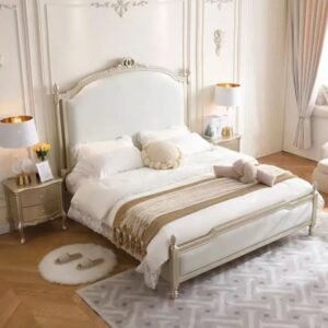 Lanmeng Island Hotsales European Simple Designs Leather Wooden Beds, king Queen Size Kids Bed, Storage Bedding Frame Bed Solid Wood Frame Bed