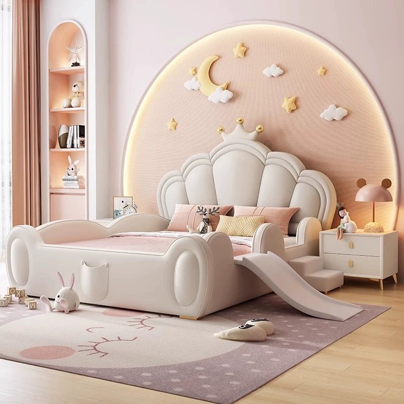 Full Size Child Parapet Beds Kids Crown