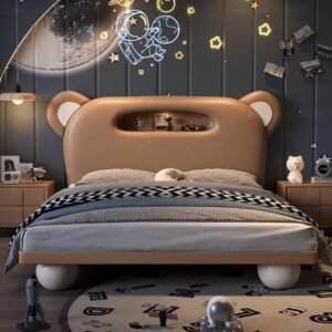 Lanmeng Island Kid Animal Cartoon Design Beds New Bear Higher Quality Bed Cute Full Size Boy Girl Baby Bed With Storage Child Bedroom Furniture