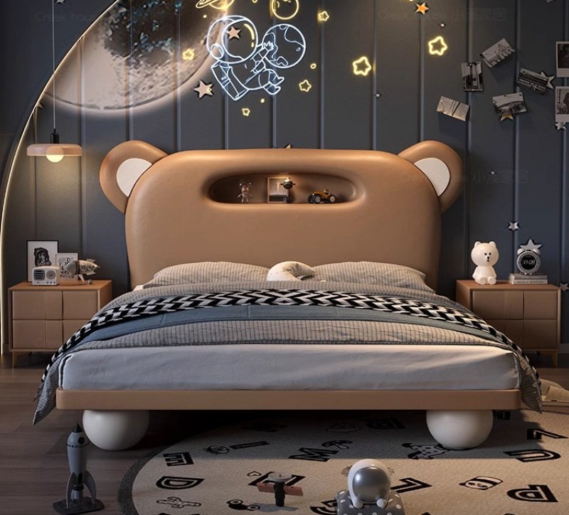Lanmeng Island Kid Animal Cartoon Design Beds New Bear Higher Quality Bed Cute Full Size Boy Girl Baby Bed With Storage Child Bedroom Furniture