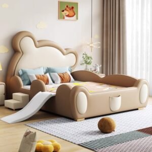 Lanmeng Island Hot Selling Animal Shaped Kids Bed New Bear Design Cute Full Size Beds Kid Bed Children Cute Bedroom Furniture for Boy Girl Baby