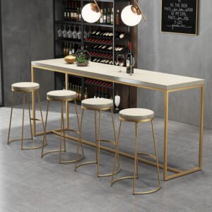 Lanmeng Island Hot Sales Velvet Bar Stools Metal Frame Counter Height Chair for Kitchen Dining Chair Use for Kitchen or Dining Bar Stool