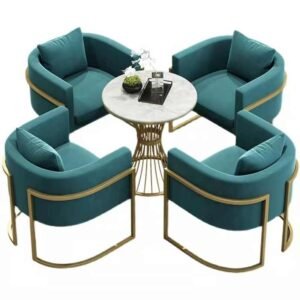 Lanmeng Island Modern Revolving Dining Chair Velvet Fabric Leisure Furniture for Home or Hotel for Kitchen or Living Room Use