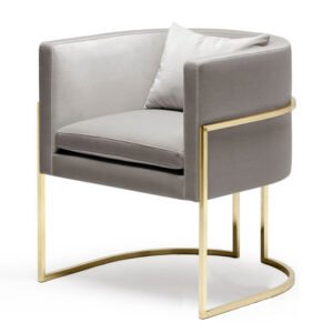 Lanmeng Island Modern Gold Metal Velvet Fabric Arm Chair for Home Dining Office Coffee Shop Living Room Furniture Hotel Design