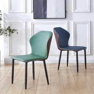 Lanmeng Island Modern Italian Home Dining Chair with Fabric Backrest Stool Simple Fashion for Kitchen Use Available for Spot Wholesale