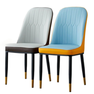 Lanmeng Island Italian Nordic Leather Dining Chair Modern Luxury Leisure Style Restaurant Hotel Home Kitchen Upholstered Leather Living Room