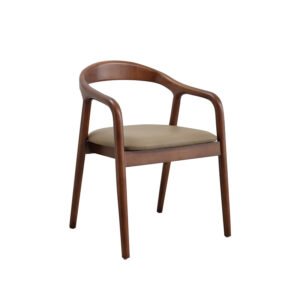 Lanmeng Island Nordic Modern Dining Living Room Furniture Solid Wood with PU Leather Armrest Revolving Velvet Steel for Home Hotel Banquet