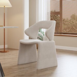 Lanmeng Island 2025 Luxury Modern Design Light Cosmetic Chair Red Special-Shaped Wabby Wind Dining Chair Girls Nail Art Makeup Stool Bedroom