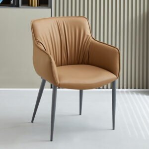 Lanmeng Island Dining Chair Manufacturers Wholesale Light Luxury Leather Dining Minimalist Chair With Metal Legs Upholstered Dining Chair