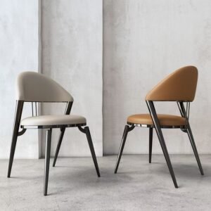 Lanmeng Island Italian Restaurant Chairs Simple Modern Black Metal Frame Dining Chairs Backrest Comfortable Negotiation Reception Hotel Chairs