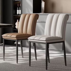 Lanmeng Island Light Luxury Home Dining Chair Restaurant Chair Leather Upholstered Backrest Hotel Chair Ready for Wholesale