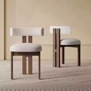 Lanmeng Island Hot Selling Restaurant Cafe Upholstered White Velvet Fabric Furniture Chairs Nordic Solid Wood Leg Chair for Coffee Shop Hotel