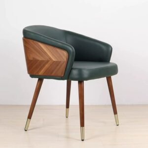 Lanmeng Island Factory Wholesale Home Nordic Leisure Restaurant Stool Solid Wood Chair Leather Lounge Soft Back Coffee Chair