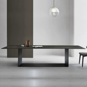 Lanmeng Island Modern Sintered Stone Dining Table Rectangular Table Simple Home Living Room Metal Base Kitchen Dining Tables