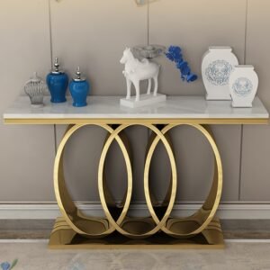 Lanmeng Island Luxury Rectangular Dining Table - Rectangular Stainless Steel