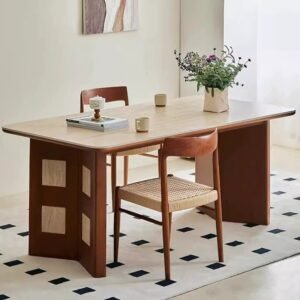Lanmeng Island Luxury Rectangular Dining Table - Rectangle Sintered Stone