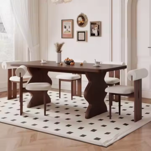Lanmeng Island Solid Wood Dining Table - Rectangle wood