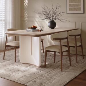 Lanmeng Island Italian Rectangular Travertine Style Dining Table