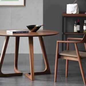 Lanmeng Island Solid Wood Round Small Round Dining Table Simple Casual Table Chair Home Furniture Coffee Table