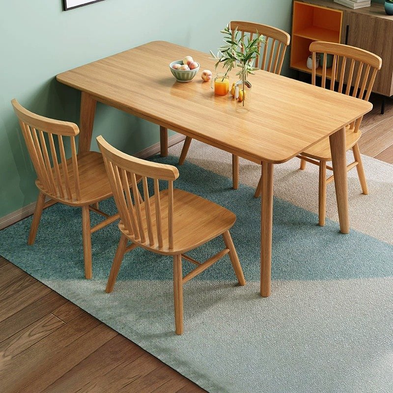 Lanmeng Island Solid Wood Dining Table - Rectangle solid wood