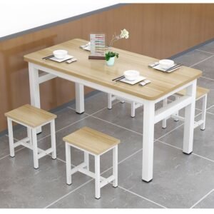 Lanmeng Island Commercial Square Fast Food Dining Table and Chair Set
