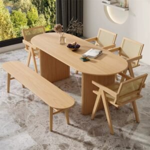 Lanmeng Island Oval Sintered Stone Dining Table 1601563851398