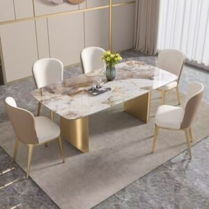 Lanmeng Island Luxury Rectangular Dining Table 1601593327366