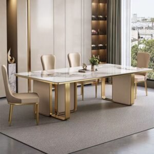 Lanmeng Island Luxury Rectangular Dining Table 1601593985484