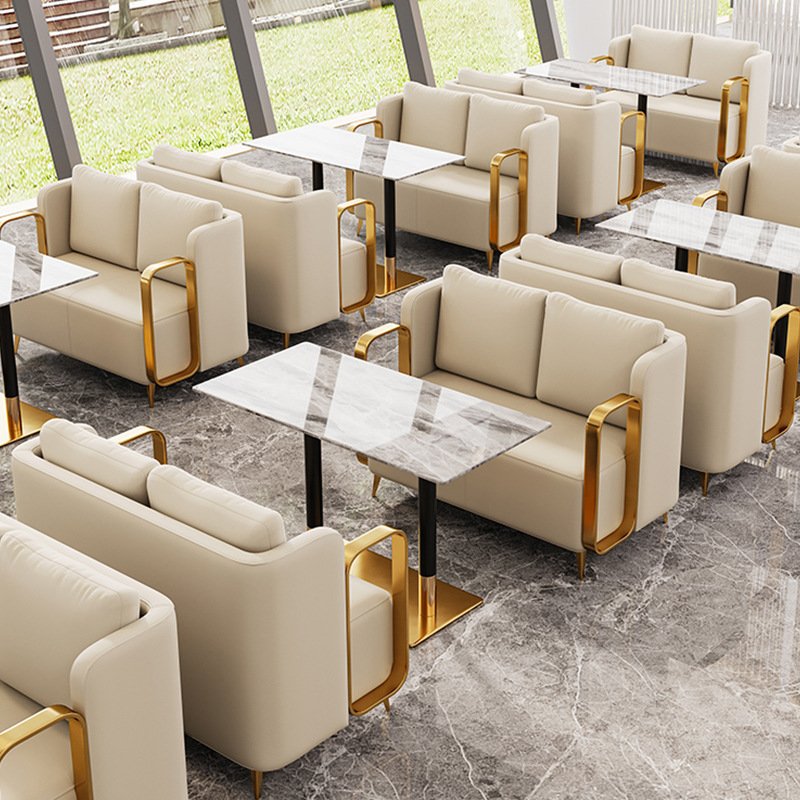 Lanmeng Island Factory Direct Sales Modern Restaurant Furniture Sets Commercial Furniture Dinning Tables and Chair Set for Restaurant Hotel