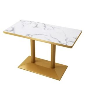 Lanmeng Island Most Popular Commercial Furniture Restaurant Table Coffee Shop Fast Food Restaurant Furniture Metal Dining Table
