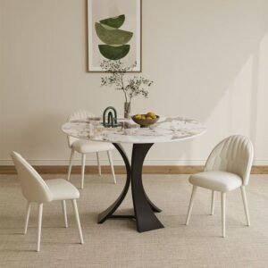 Lanmeng Island Round Sintered Stone Dining Table