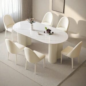 Lanmeng Island Oval Sintered Stone Dining Table 1601642236035