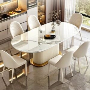 Lanmeng Island Restaurant Dining Table and Chair Set