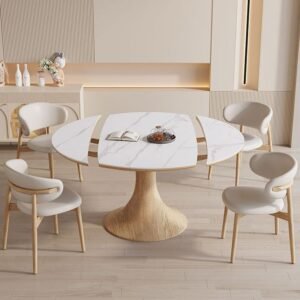 Lanmeng Island Round Sintered Stone Dining Table 1601647125042